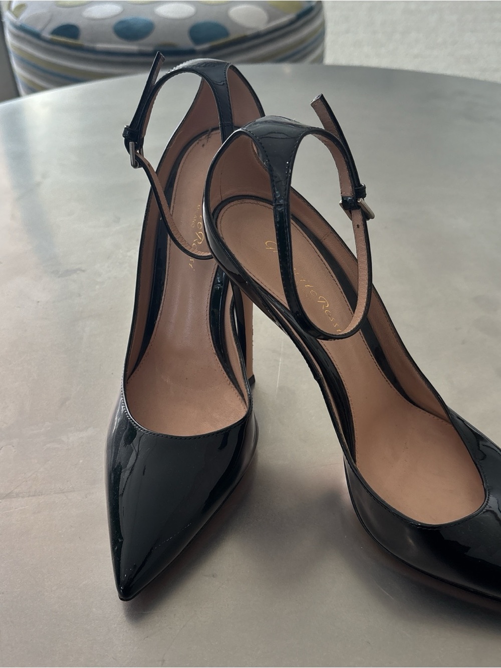 Gianvito Rossi Black Patent Slingback Pumps
